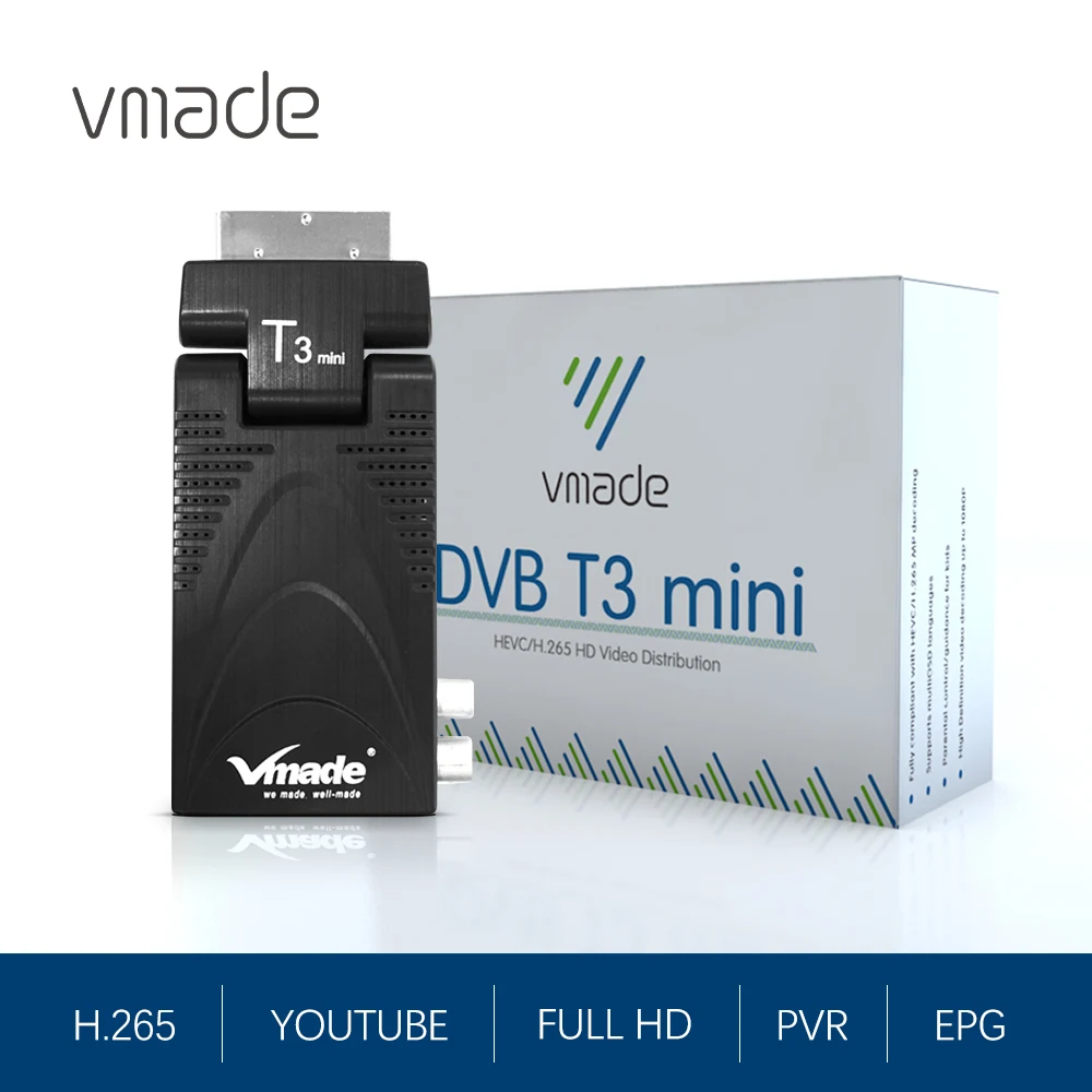 Vmade TV Tuner DVB-T2 H.265 HEVC Full HD Digital Terrestrial TV Receiver DVB T2 Set-Top Box M3U Decoder Youtube Scart TV Box
Vmade TV Tuner DVB-T2 H.265 HEVC Full HD Digital Terrestrial TV Receiver DVB T2 Set-Top Box M3U Decoder Youtube Scart TV Box