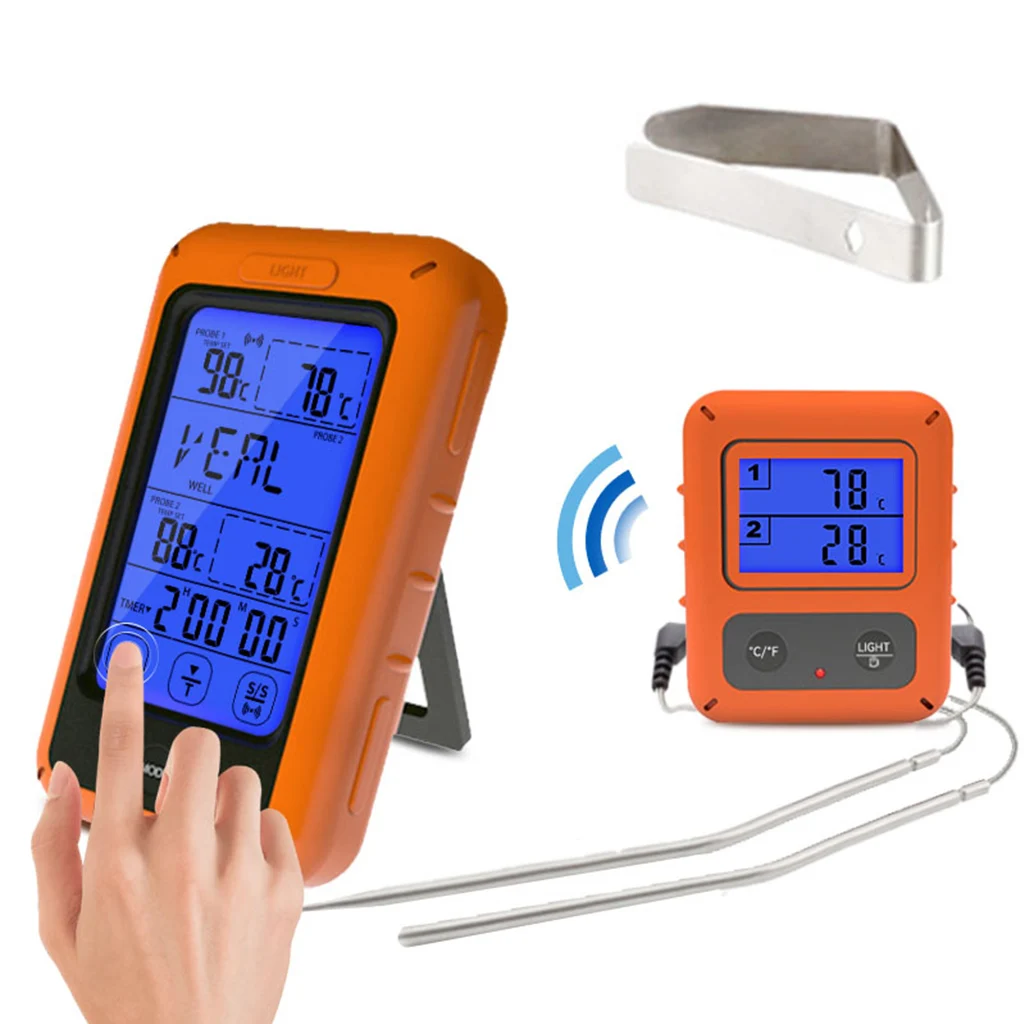 Digital Oven Dual Probe Thermometer Set Wireless Remote For Cooking Meat Food Drop Ship Support
Digital Oven Dual Probe Thermometer Set Wireless Remote For Cooking Meat Food Drop Ship Support