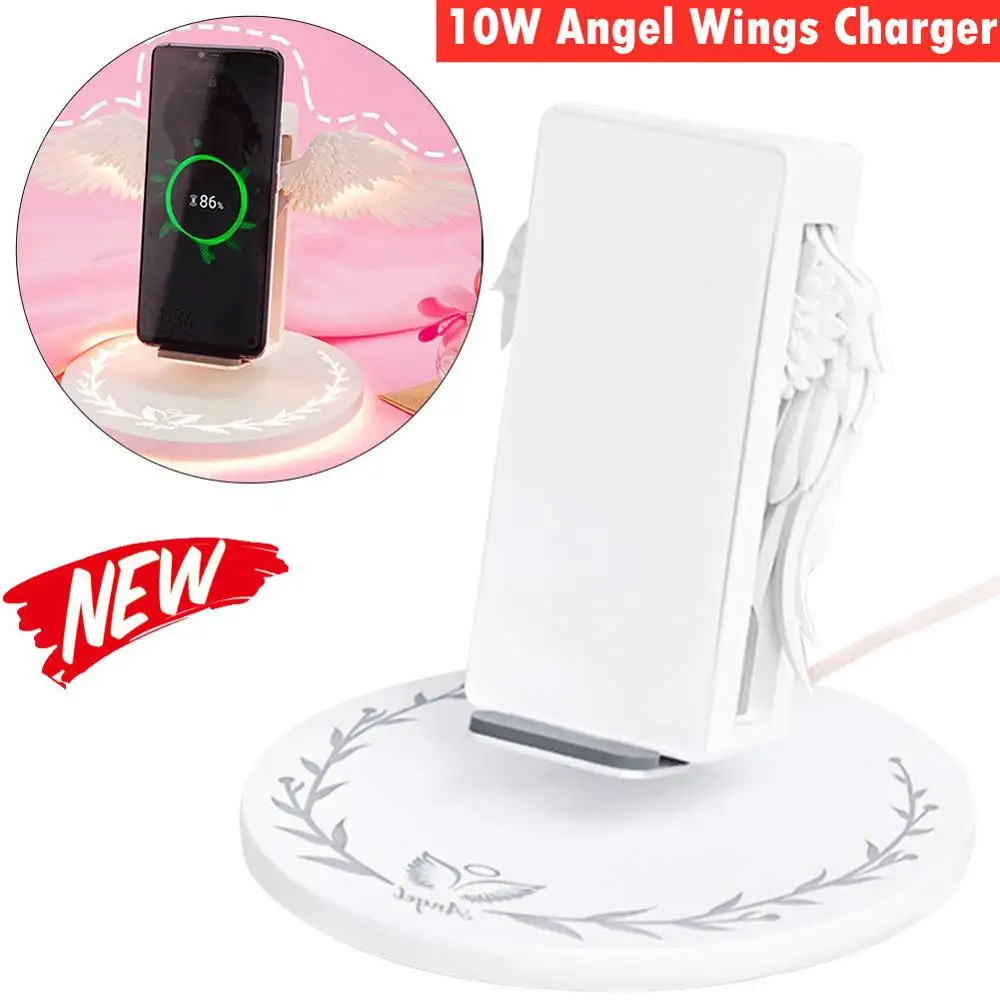 Newest Angel Wings 10W Qi Wireless Charger For Iphone X 8 Plus With LED Light Fast Quick Charge For Samsung S10 S9 Xiaomi Mi 9
Newest Angel Wings 10W Qi Wireless Charger For Iphone X 8 Plus With LED Light Fast Quick Charge For Samsung S10 S9 Xiaomi Mi 9