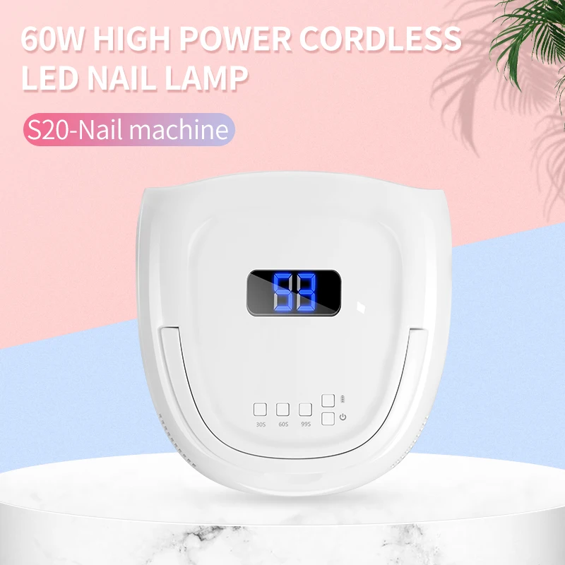 rechargeable UV LED Nail Dryer 60W Gel Polish Curing Lamp with Bottom Timer LCD Display Quick Dry Lamp For Nails Manicure Tools
rechargeable UV LED Nail Dryer 60W Gel Polish Curing Lamp with Bottom Timer LCD Display Quick Dry Lamp For Nails Manicure Tools