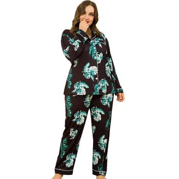 Plus size home service fat lady plus size cardigan long-sleeved silk pajamas female lapel home service suit two-piece
Plus size home service fat lady plus size cardigan long-sleeved silk pajamas female lapel home service suit two-piece