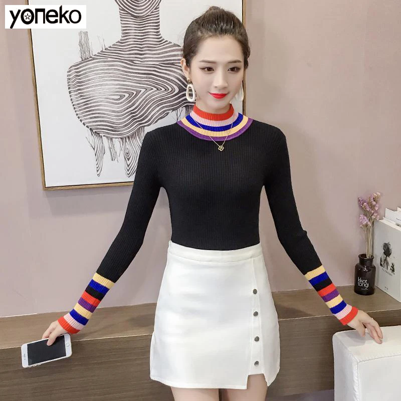 Christmas Sweater Pullovers Women Knitted Sweaters Turtleneck Striped Knitwear Sale Autumn Winter Jumpers female Long Tunic
Christmas Sweater Pullovers Women Knitted Sweaters Turtleneck Striped Knitwear Sale Autumn Winter Jumpers female Long Tunic