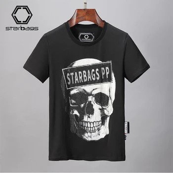 men's pp Short sleeve classic trend skull bump color printing hot drill cotton fashionable T-shirt
men's pp Short sleeve classic trend skull bump color printing hot drill cotton fashionable T-shirt