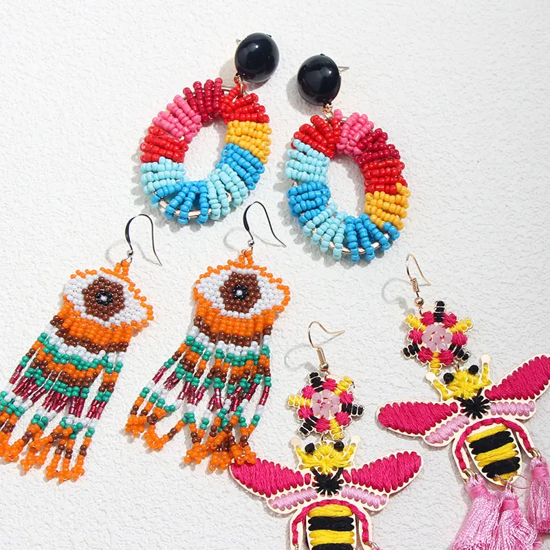 JJFOUCS 2019 Trendy New Beaded Drop Earrings For Women Geometric Eyes Tassel Handmade Hanging Dangle Earring Charm Boho Jewelry
JJFOUCS 2019 Trendy New Beaded Drop Earrings For Women Geometric Eyes Tassel Handmade Hanging Dangle Earring Charm Boho Jewelry