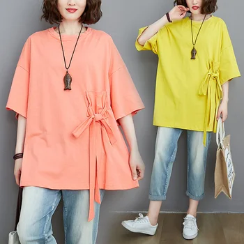 BIG SIZE Summer Women Fashion Elegant Solid Color Bow Tops Tee Ladies Female Plus Large Short Sleeve Cotton Casual Loose T shirt
BIG SIZE Summer Women Fashion Elegant Solid Color Bow Tops Tee Ladies Female Plus Large Short Sleeve Cotton Casual Loose T shirt