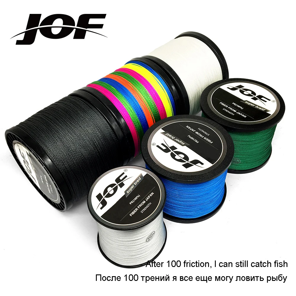 JOF 4 Strands Braided Fishing Line 1000M 500M 300M 100M Multifilament Carp Fishing Line PE Sea Fishing Tackle Strong 100LB 80LB
JOF 4 Strands Braided Fishing Line 1000M 500M 300M 100M Multifilament Carp Fishing Line PE Sea Fishing Tackle Strong 100LB 80LB