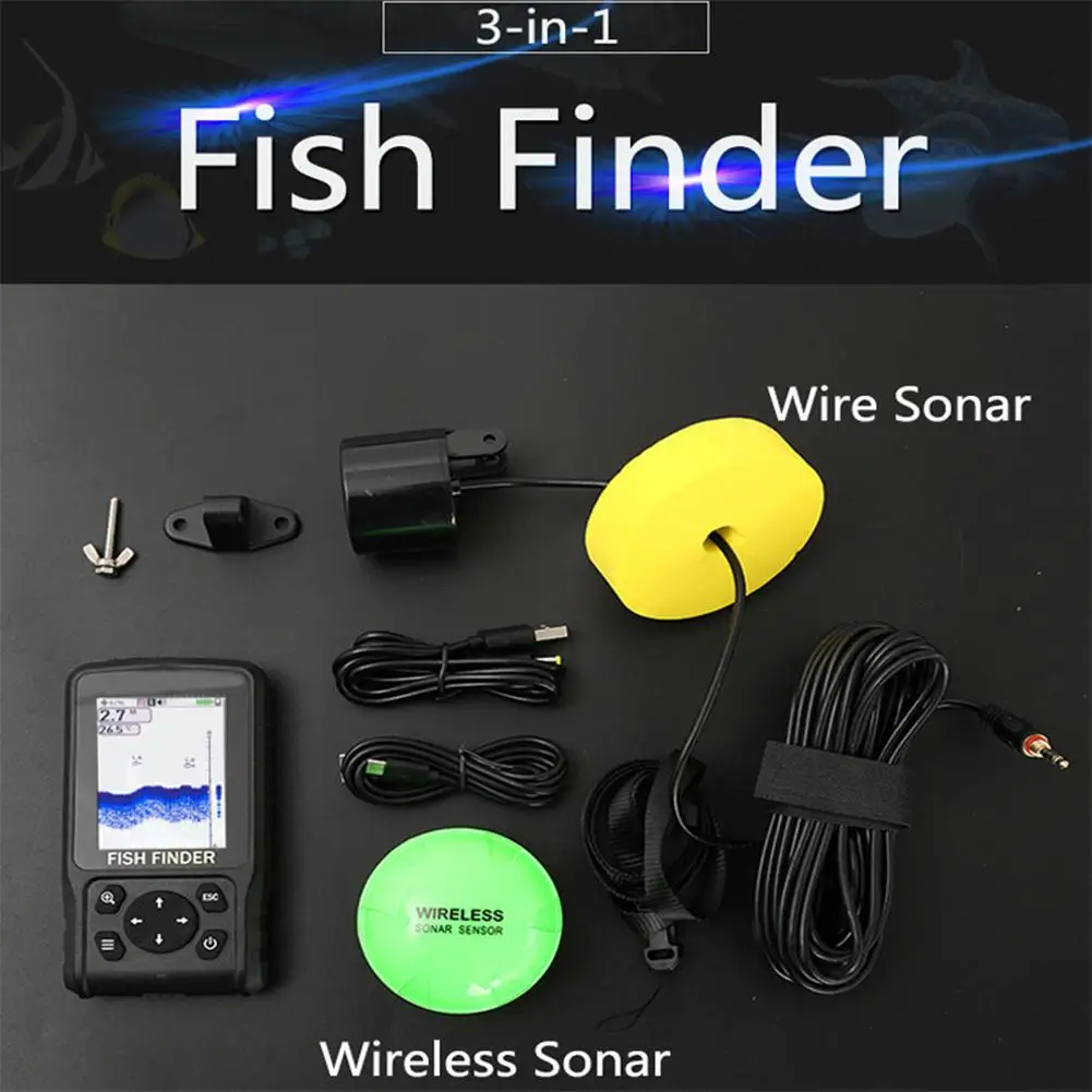 3-In-1 APP Display Wireless Fish Finder Color Screen 100m Depth Fish Detector Sensor On For Outdoor Fishing Tackle USB Charging
3-In-1 APP Display Wireless Fish Finder Color Screen 100m Depth Fish Detector Sensor On For Outdoor Fishing Tackle USB Charging