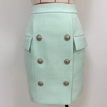 2020 Summer Solid Green Elegant Women Skirts Double Breasted Decoration Mini Skirts New Arrive Simple Design Professional Skirts
2020 Summer Solid Green Elegant Women Skirts Double Breasted Decoration Mini Skirts New Arrive Simple Design Professional Skirts