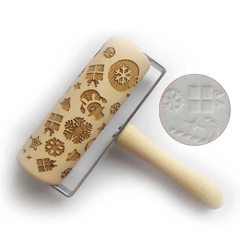 Christmas Embossing Rolling Pin Wooden Printed Cookie Dough Stick Fondant Tool Baking Cake Kitchen Engraved Roller Pin
Christmas Embossing Rolling Pin Wooden Printed Cookie Dough Stick Fondant Tool Baking Cake Kitchen Engraved Roller Pin