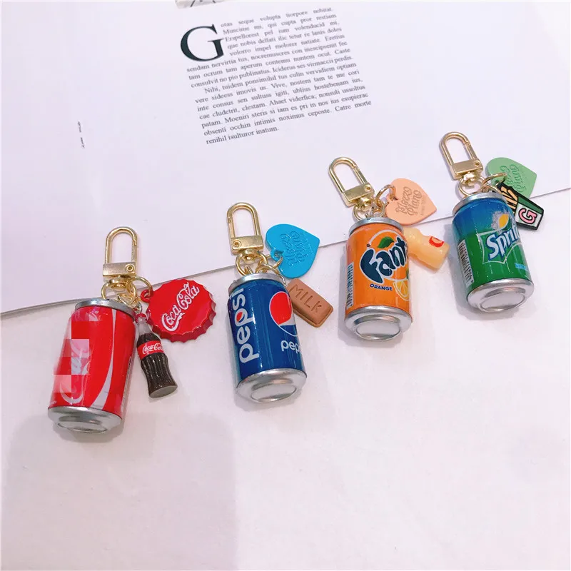Креативная цепочка для ключей Fanta Sprite лето 2019 брелок бутылок с безалкогольным