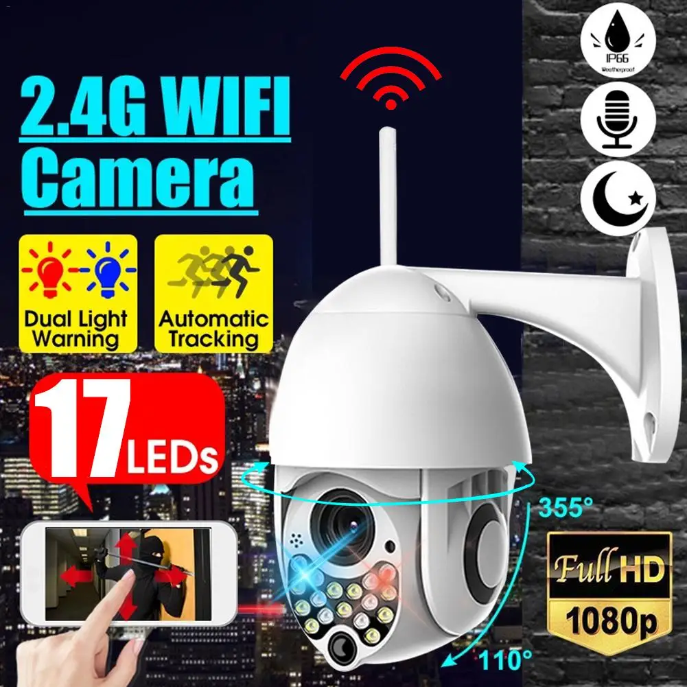 2.5 Inch Intelligent Automatic Tracking Sound Light Alarm Ball Machine Wireless WiFi Camera 17 LEDs Lights 360 Degree Rotation
2.5 Inch Intelligent Automatic Tracking Sound Light Alarm Ball Machine Wireless WiFi Camera 17 LEDs Lights 360 Degree Rotation