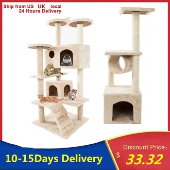 Fast Delivery Cat Tree House Plush Condo Scratching Posts for Cat Kitten Climbing Tree Toy Activity Protect Furniture Cat Towers
Fast Delivery Cat Tree House Plush Condo Scratching Posts for Cat Kitten Climbing Tree Toy Activity Protect Furniture Cat Towers