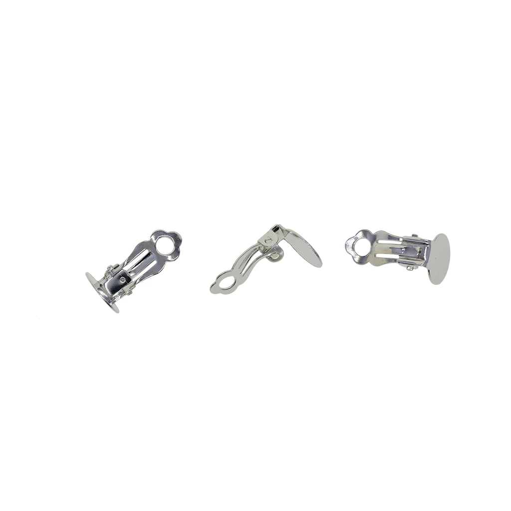 100pcs Flat Tray Clip-on Earrings Hook Components for Jewelry Making Earrings Supplies 100pcs Flat Tray Clip-on Earrings Hook Components for Jewelry Making Earrings Supplies