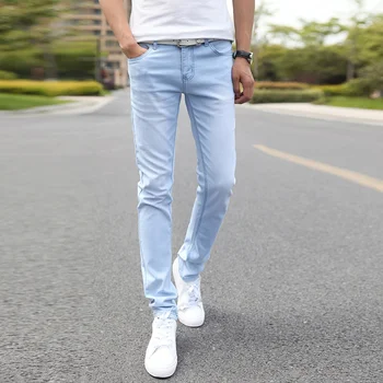Men Stretch Skinny Jeans Male Designer Brand Super Elastic Straight Trousers Jeans Slim Fit Fashion Denim Jeans for Male, Blue
Men Stretch Skinny Jeans Male Designer Brand Super Elastic Straight Trousers Jeans Slim Fit Fashion Denim Jeans for Male, Blue