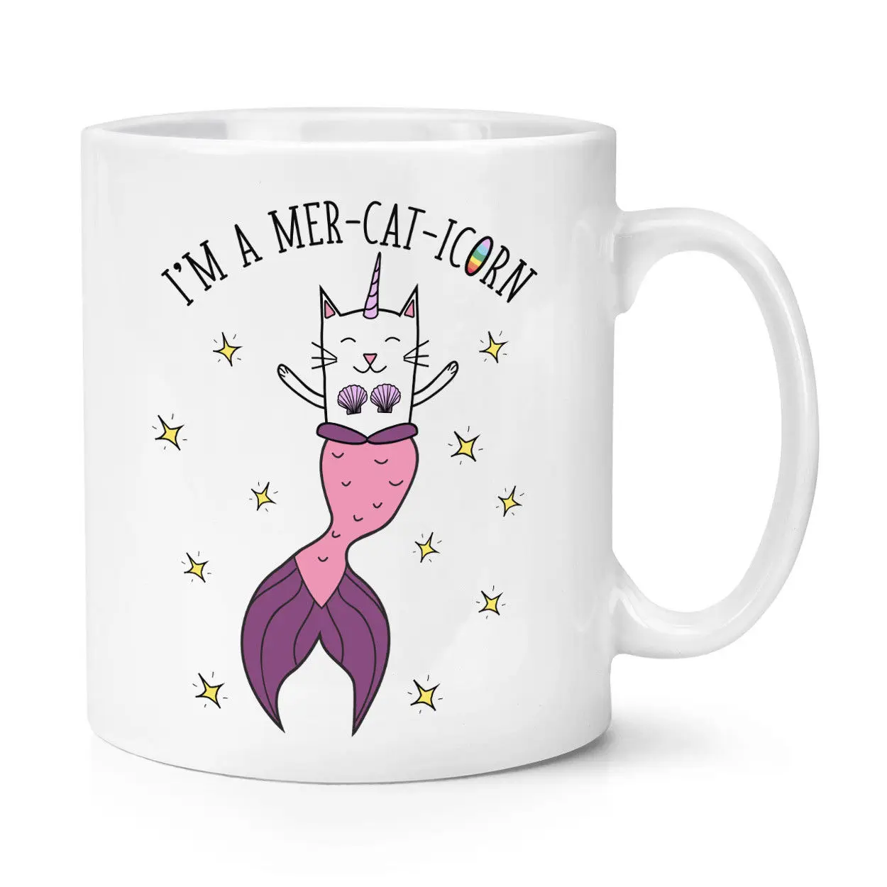 

I'm A Mer-cat-icorn 10oz Mug Cup Cat Unicorn Mermaid Caticorn Magical Funny