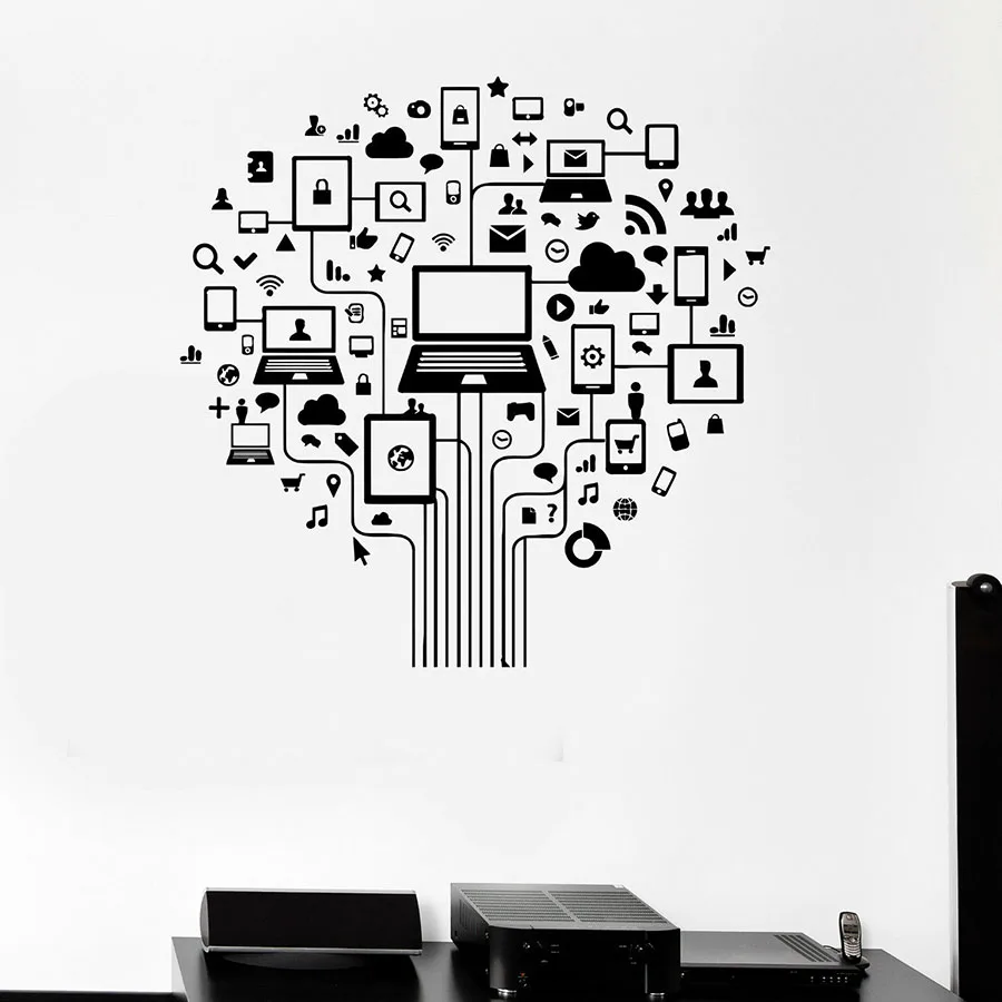 Computer Tree Wall Decal Internet Social Networks Vinyl Window Sticker Technology Office Computer Classroom Interior Decor S1058
Computer Tree Wall Decal Internet Social Networks Vinyl Window Sticker Technology Office Computer Classroom Interior Decor S1058
