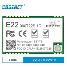 SX1262 868MHz 915MHz LoRa RF Module 22dBm 5.5km E22-900T22S1C CDSENET UART Wireless Transmitter Receiver Transceiver 3.3V 5V
SX1262 868MHz 915MHz LoRa RF Module 22dBm 5.5km E22-900T22S1C CDSENET UART Wireless Transmitter Receiver Transceiver 3.3V 5V