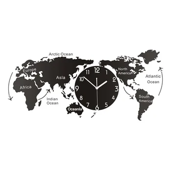 1PC Unique Acrylic Wall Clock Creative World Map Wall Hanging Clock for Office Home Living Room Without Battery (Size M)
1PC Unique Acrylic Wall Clock Creative World Map Wall Hanging Clock for Office Home Living Room Without Battery (Size M)