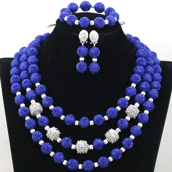 Luxury Royal Blue Coral African Beads Jewelry Set Quality Sliver Zircon Findings Nigerian Wedding Costume Jewelry Set Gift QW646
Luxury Royal Blue Coral African Beads Jewelry Set Quality Sliver Zircon Findings Nigerian Wedding Costume Jewelry Set Gift QW646