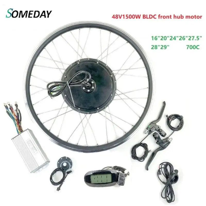 SOMEDAY Electric Bicycle 48V1500W BLDC Conversion kits with LCD6 Display E-bike front wheel hub Motor with spoke and rim
SOMEDAY Electric Bicycle 48V1500W BLDC Conversion kits with LCD6 Display E-bike front wheel hub Motor with spoke and rim