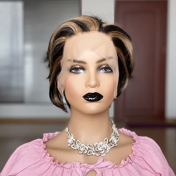 Highlight 13x4 Bob Lace Front Human Hair Wigs Brazilian Straight Hair High Pixie Cut Wigs 150% Remy Short Wigs P1B/30 Color 
Highlight 13x4 Bob Lace Front Human Hair Wigs Brazilian Straight Hair High Pixie Cut Wigs 150% Remy Short Wigs P1B/30 Color