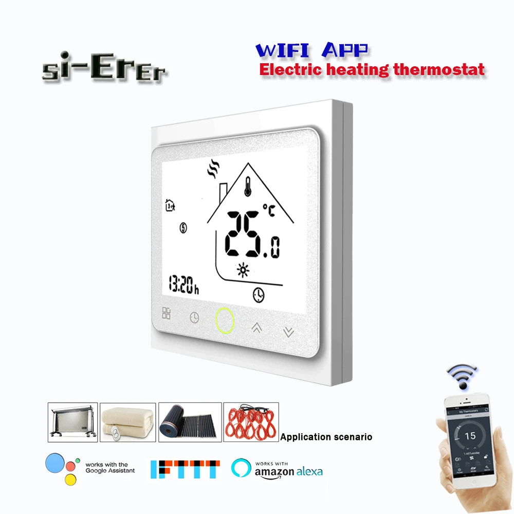 16A Wifi Smart Thermostat Temperature Controller Electric Floor Heating Works with Alexa Google
16A Wifi Smart Thermostat Temperature Controller Electric Floor Heating Works with Alexa Google