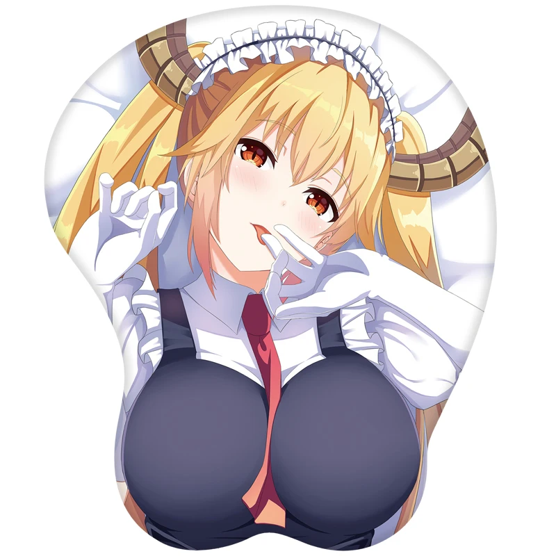 Коврик для мыши Miss Kobayashi Dragon Maid 3D мягкий Бюст коврик отдыха на запястье косплей