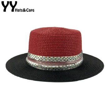 YY Double Color Straw Sun Hat with Sparkling Ribbon Women Hat Beach Sun Visor Flat Top Panama Jazz Cap Sombreros Paja SH20011
YY Double Color Straw Sun Hat with Sparkling Ribbon Women Hat Beach Sun Visor Flat Top Panama Jazz Cap Sombreros Paja SH20011