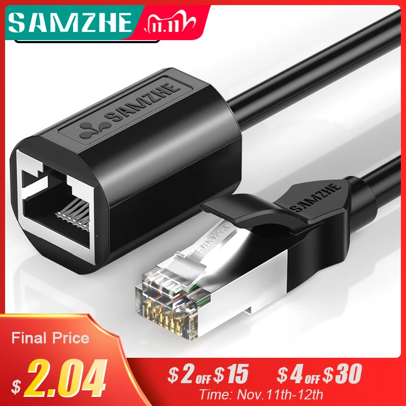 SAMZHE RJ45 Ethernet Extension Cable Adapter CAT 6 Network Extension Patch Cords Shielded Compatible with CAT 6 CAT 5E CAT 5
SAMZHE RJ45 Ethernet Extension Cable Adapter CAT 6 Network Extension Patch Cords Shielded Compatible with CAT 6 CAT 5E CAT 5