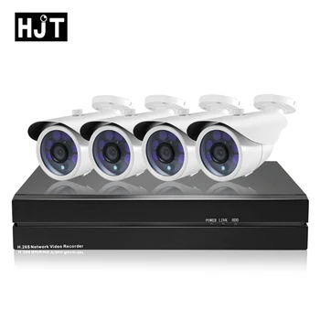 

HJT H.265 2.0MP POE 48V IP Camera 8CH NVR CCTV Camera Set 4CH Surveillance Kit Outdoor Onrif 2.1 P6Spro