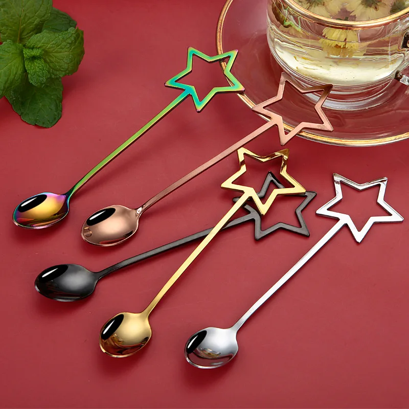 304 Stainless Steel Star Shape Coffee Spoon Ice Cream Dessert Scoop Cute Teaspoons Kitchen Mixing Tableware Cooking Utensils
304 Stainless Steel Star Shape Coffee Spoon Ice Cream Dessert Scoop Cute Teaspoons Kitchen Mixing Tableware Cooking Utensils