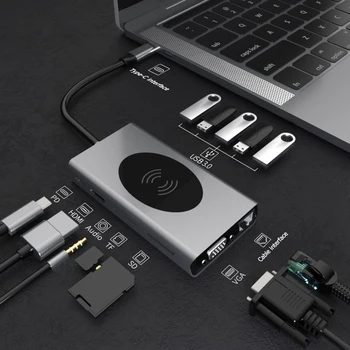 PD Charging RJ45 Adapters 13 in 1 USB Hub USB Type C to USB 3.0 4K HDMI Laptop Docking Station Power Adapters
PD Charging RJ45 Adapters 13 in 1 USB Hub USB Type C to USB 3.0 4K HDMI Laptop Docking Station Power Adapters
