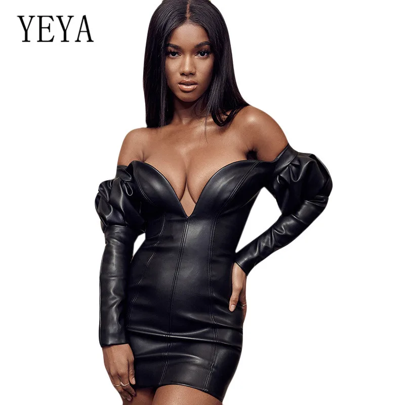 YEYA PU Leather Back Zipper Wrapped Chest V Sexy Bag Hip Dress Womens Fashion Cocktail Party Dresses Mini Pole Clubwear Femme
YEYA PU Leather Back Zipper Wrapped Chest V Sexy Bag Hip Dress Womens Fashion Cocktail Party Dresses Mini Pole Clubwear Femme