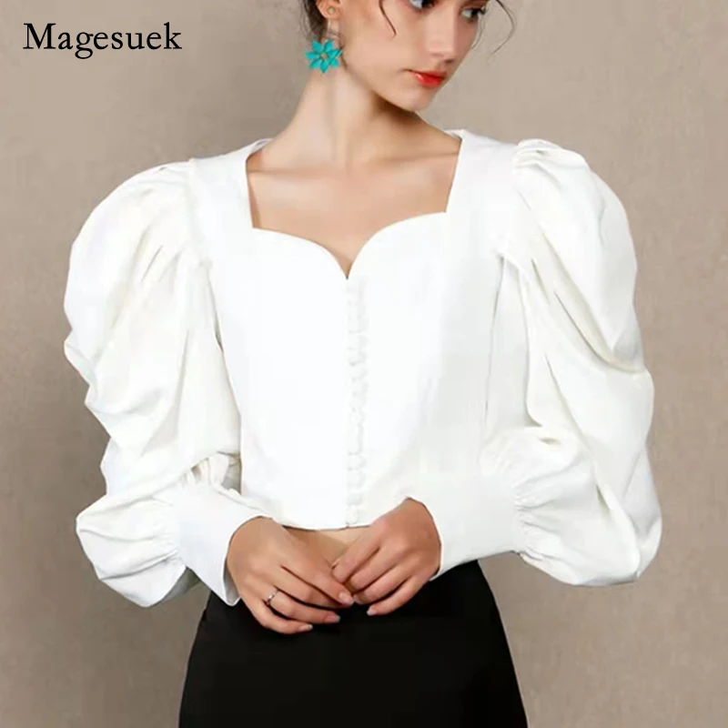 2022 Spring French New Fashion Women's Shirt Solid Design Sense Puff Sleeve Shirt Tops Elegant Office Lady Shirt Blusas 18425
2022 Spring French New Fashion Women's Shirt Solid Design Sense Puff Sleeve Shirt Tops Elegant Office Lady Shirt Blusas 18425