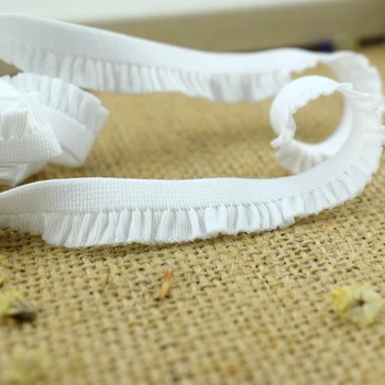 #1438 Optical White Ruffle Lace Fabric 4 yards/lot 11MM Elastic Trim Ribbon Edge grosgrain ribbon Stretch
#1438 Optical White Ruffle Lace Fabric 4 yards/lot 11MM Elastic Trim Ribbon Edge grosgrain ribbon Stretch