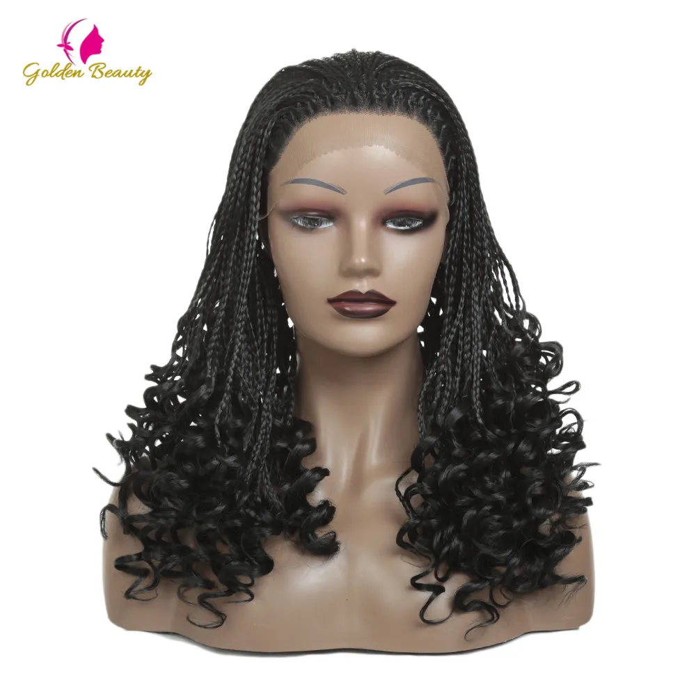 Braided Wig Synthetic Lace Front Wig 20inch Box Braids Wig For Woman Black Color Curly End High Temperature Golden Beauty
Braided Wig Synthetic Lace Front Wig 20inch Box Braids Wig For Woman Black Color Curly End High Temperature Golden Beauty