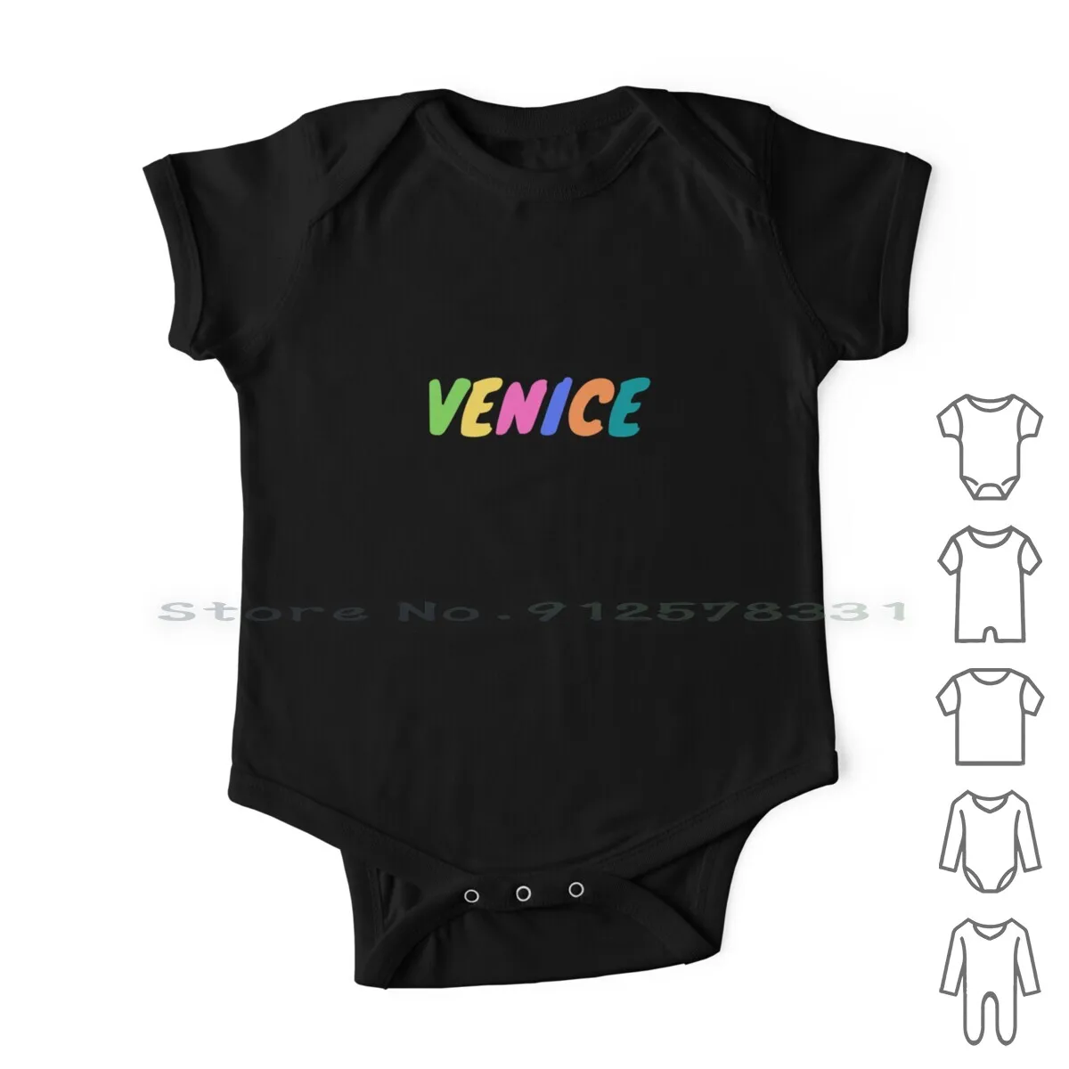 

Venice Newborn Baby Clothes Rompers Cotton Jumpsuits Venice Colorful Text Rainbow Colors Popular Cities Italy Italian Capital