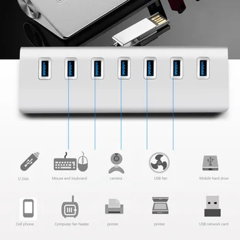 Desktop PC Charging 7 Port USB Hub Data Transmission 5V 1A Universal Aluminum Alloy Extender Portable High Speed Splitter
Desktop PC Charging 7 Port USB Hub Data Transmission 5V 1A Universal Aluminum Alloy Extender Portable High Speed Splitter