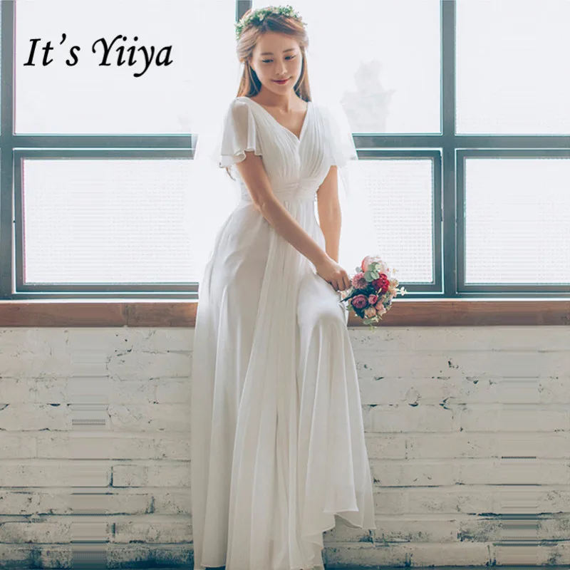 It's Yiiya Chiffon Evening Dress V-Neck Solid Pleat Evening Dresses Long A-Line Plus Size Short Sleeve Robe De Soiree K355
It's Yiiya Chiffon Evening Dress V-Neck Solid Pleat Evening Dresses Long A-Line Plus Size Short Sleeve Robe De Soiree K355