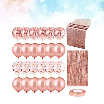 52pcs Rose Gold Latex Balloon Sequins Tablecloth Rain Curtain Balloon Ribbon Set for Wedding Baby Shower Birthday Party Decorati
52pcs Rose Gold Latex Balloon Sequins Tablecloth Rain Curtain Balloon Ribbon Set for Wedding Baby Shower Birthday Party Decorati