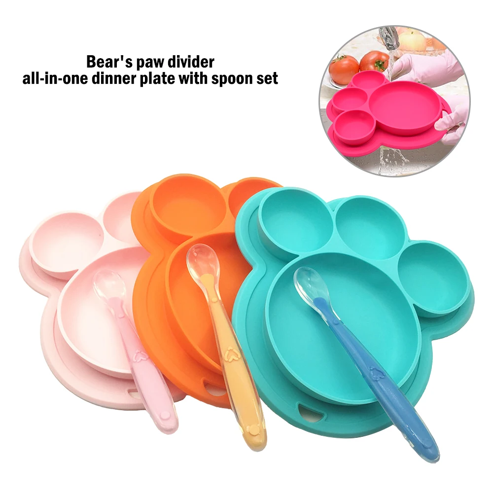 Baby Silicone Dish, BPA Free Feeding Plates, Babies Suction Cup Training Tableware, Cute Cartoon Bear Colorful Kids Plates
Baby Silicone Dish, BPA Free Feeding Plates, Babies Suction Cup Training Tableware, Cute Cartoon Bear Colorful Kids Plates