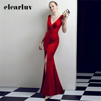 Evening Dress Long V-Neck Plus Size Simple Robe De Soiree DX373-2 Sleeveless Pleat Split Formal Gown Red Sexy Backless Prom Gown
Evening Dress Long V-Neck Plus Size Simple Robe De Soiree DX373-2 Sleeveless Pleat Split Formal Gown Red Sexy Backless Prom Gown