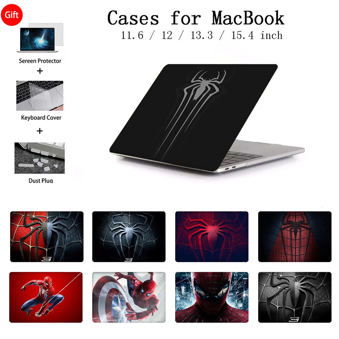 

2019 Spider Laptop Case For Apple Macbook Air Pro Retina 11 12 13 15 For Mac Book 13.3 Inch With Touch Bar Keyboard Cover A2159
