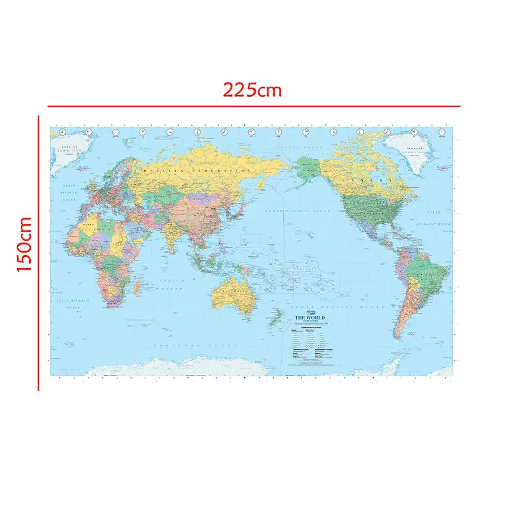 150x225cm The World Map Pacifac Centred Without National Flag Non-woven Waterproof World Map For Culture and Education
150x225cm The World Map Pacifac Centred Without National Flag Non-woven Waterproof World Map For Culture and Education