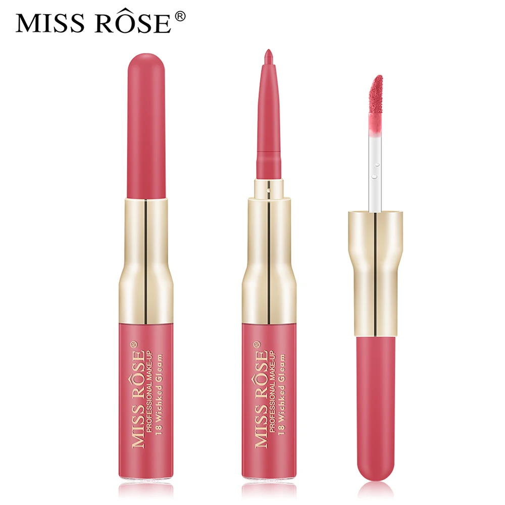 Miss Rose 12 Colors New Design Double Lip Gloss Waterproof Lasting Lip Glaze Lip Liner Matte Lip Makeup Tool Cosmetic Lipstick
Miss Rose 12 Colors New Design Double Lip Gloss Waterproof Lasting Lip Glaze Lip Liner Matte Lip Makeup Tool Cosmetic Lipstick