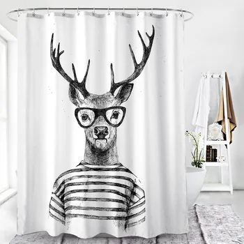 Home shower curtain Digital printing shower curtain polyester material has good shading and waterproof function Cartoon Mr. Deer
Home shower curtain Digital printing shower curtain polyester material has good shading and waterproof function Cartoon Mr. Deer