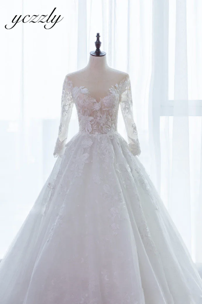 Gorgeous O-neck Illusion Long Sleeves Wedding Dress 2019 Ball Gown Princess Lace Appliques Bridal Gown Robe De Mariee W20
Gorgeous O-neck Illusion Long Sleeves Wedding Dress 2019 Ball Gown Princess Lace Appliques Bridal Gown Robe De Mariee W20
