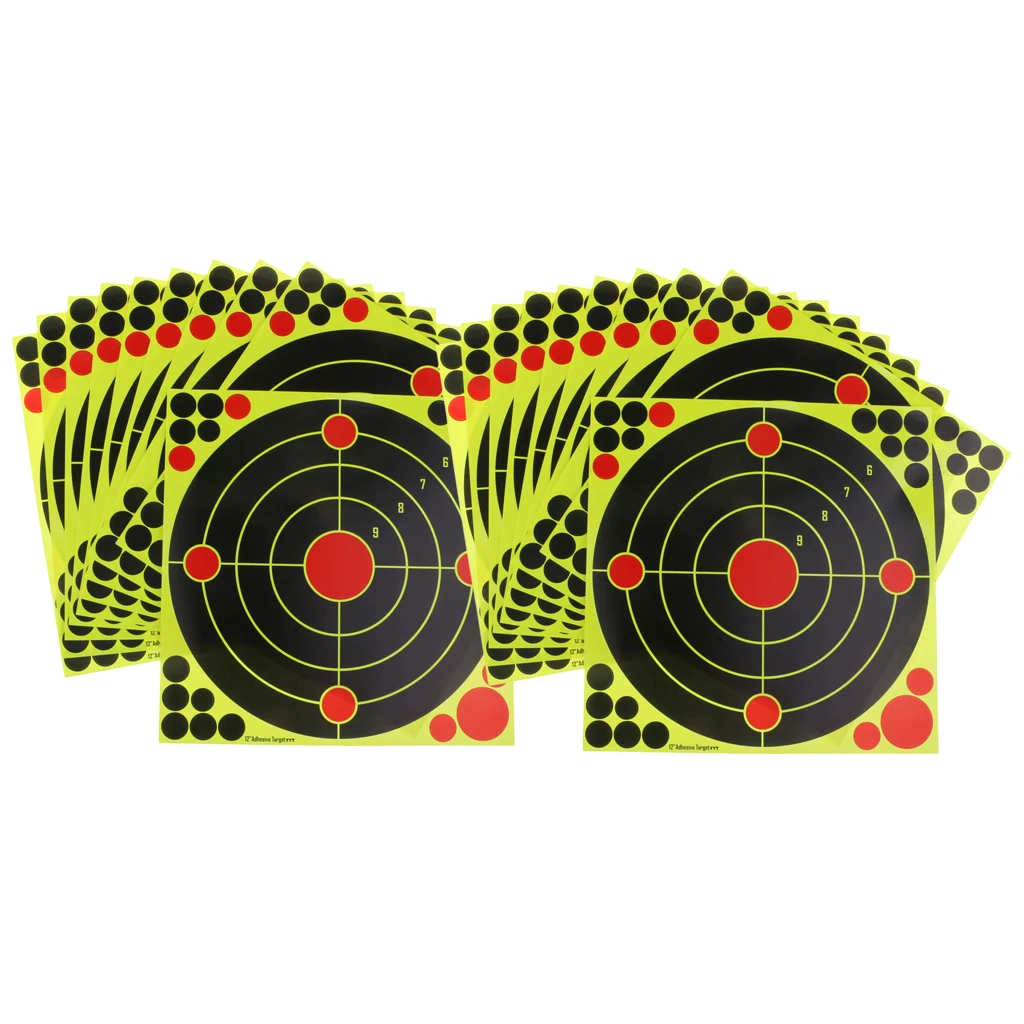 20pcs 12''x12'' Self adhesive Splatter & Reactive Targets for Shooting Archery