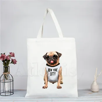 Fashion Rock Dog Funny Pug Women Female Foldable Canvas Shoulder Bag Canvas Tote Eco Shopping Bag Canvas Tote Bag Casual HandBag 
Fashion Rock Dog Funny Pug Women Female Foldable Canvas Shoulder Bag Canvas Tote Eco Shopping Bag Canvas Tote Bag Casual HandBag