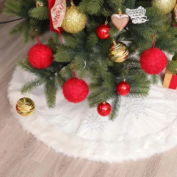 120cm Snowflake White Christmas Tree Skirt Decorations Round Carpet Floor Mat Xmas New Year Party Decor 
120cm Snowflake White Christmas Tree Skirt Decorations Round Carpet Floor Mat Xmas New Year Party Decor
